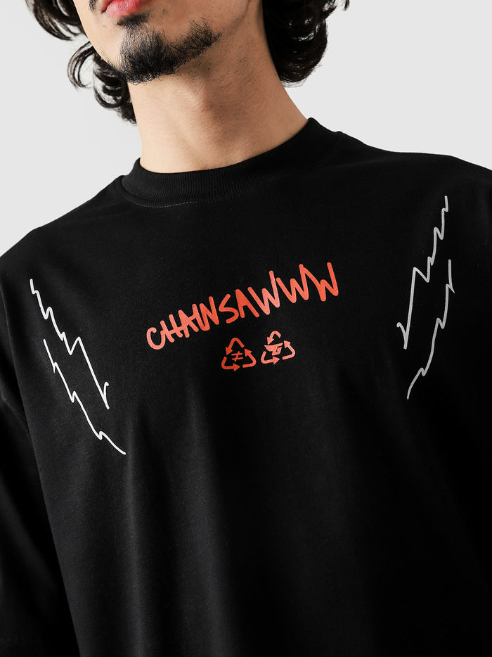 Chainsaw Man Denji tee male model side angle anime streetwear Pakistan – GROOVY