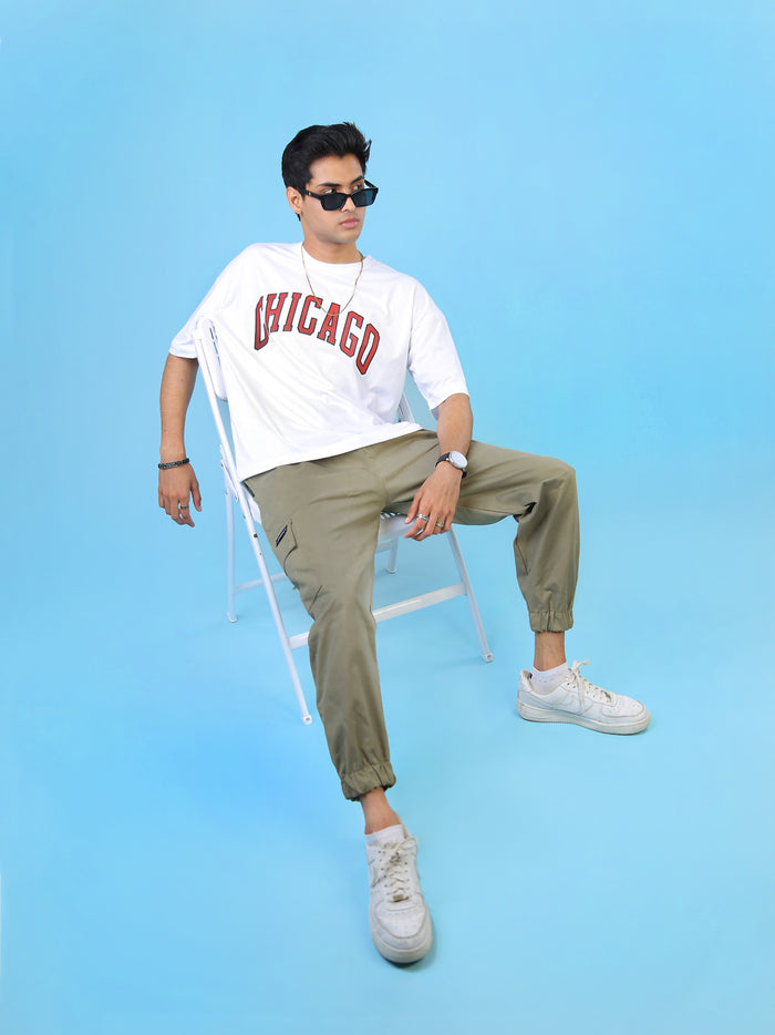 Chicago Bulls graphic tee white male model full body front view Pakistan – GROOVY