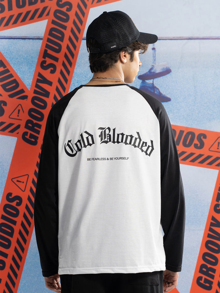 Cold Blooded raglan tee male model outdoor lifestyle shot streetwear Pakistan – GROOVY