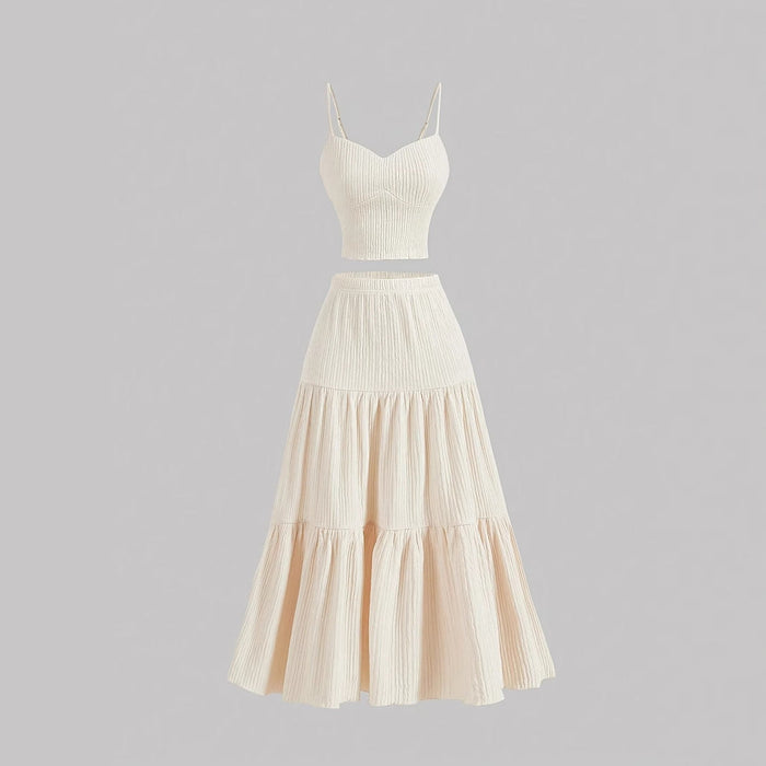 DALI™ - Comfy Sleeveless Crop Top and A-Line Skirt Set