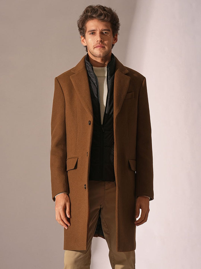 Dark Brown Tailored Wool Coat