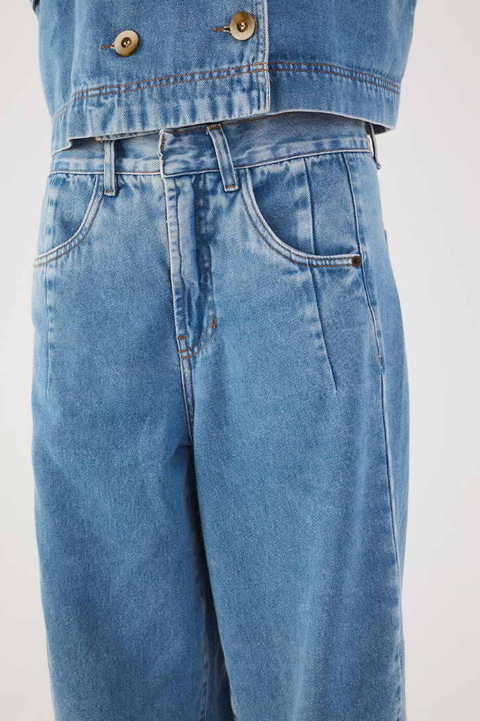 Denim Pockets Barrel Pants_4