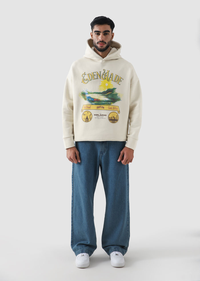 Eden Made oversized hoodie couple lifestyle shot streetwear Pakistan – GROOVY