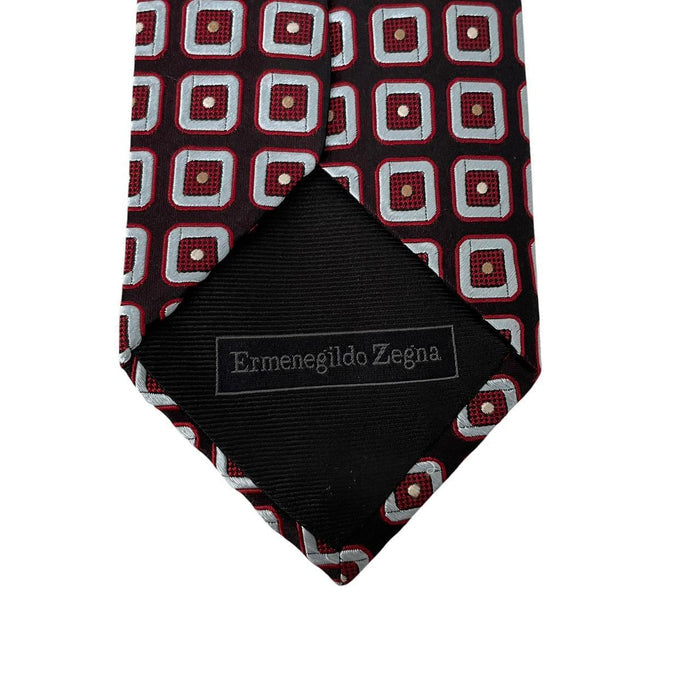 Ermenegildo Zegna Multicoloured Geometric Print Silk Tie