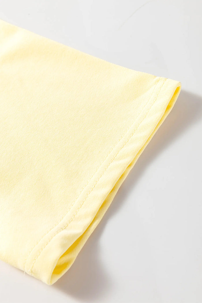 Eyelet Lace Sleeve T-Shirt Dress – Yellow Cream