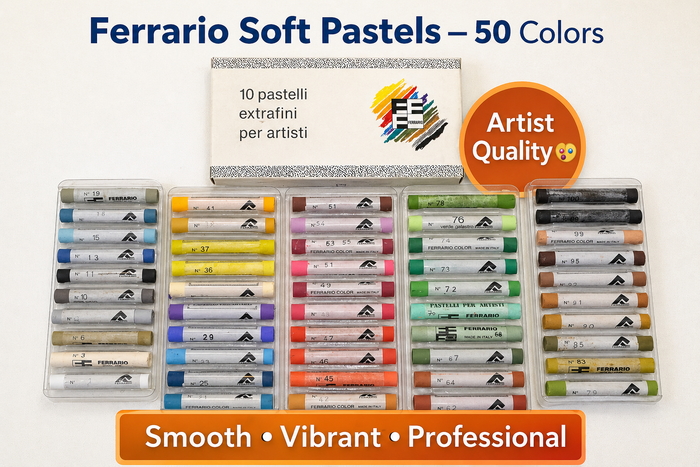 Ferrario Extrafine soft Pastels Set 50pcs --full stick -(Made in Italy)
