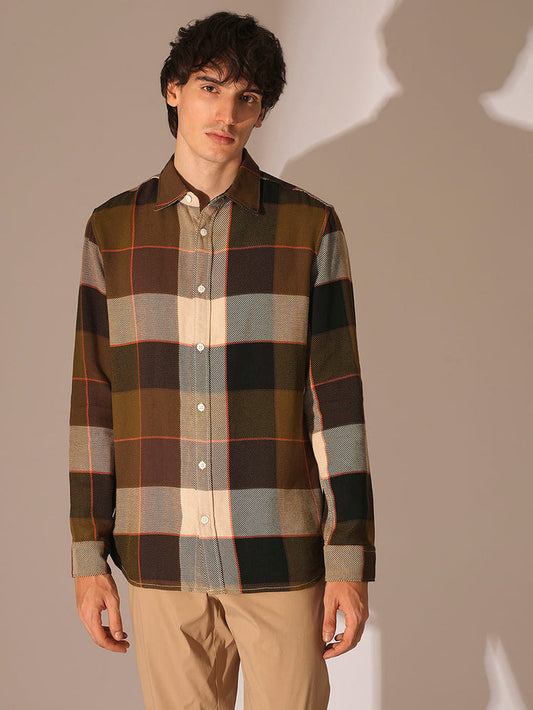 Green Check Cotton Shirt