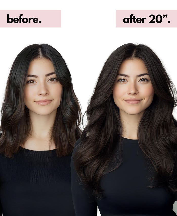 halo one-step hair extensions dark brown.
