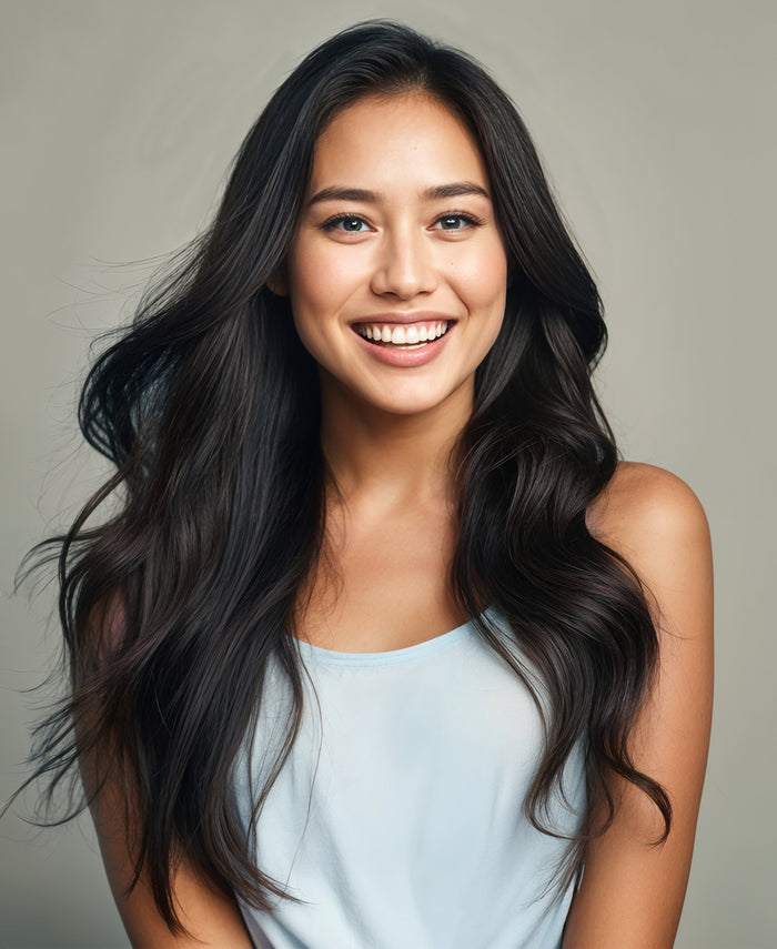 halo one-step hair extensions natural black.