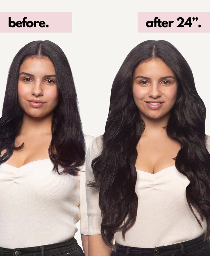 halo one-step hair extensions natural black.