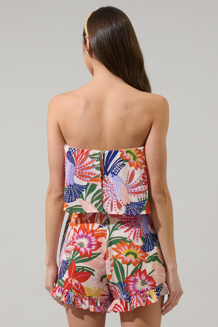 Hatley Floral Milton Strapless Romper