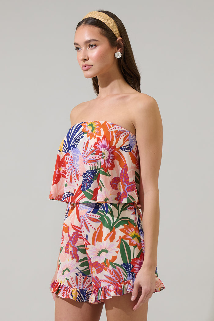 Hatley Floral Milton Strapless Romper