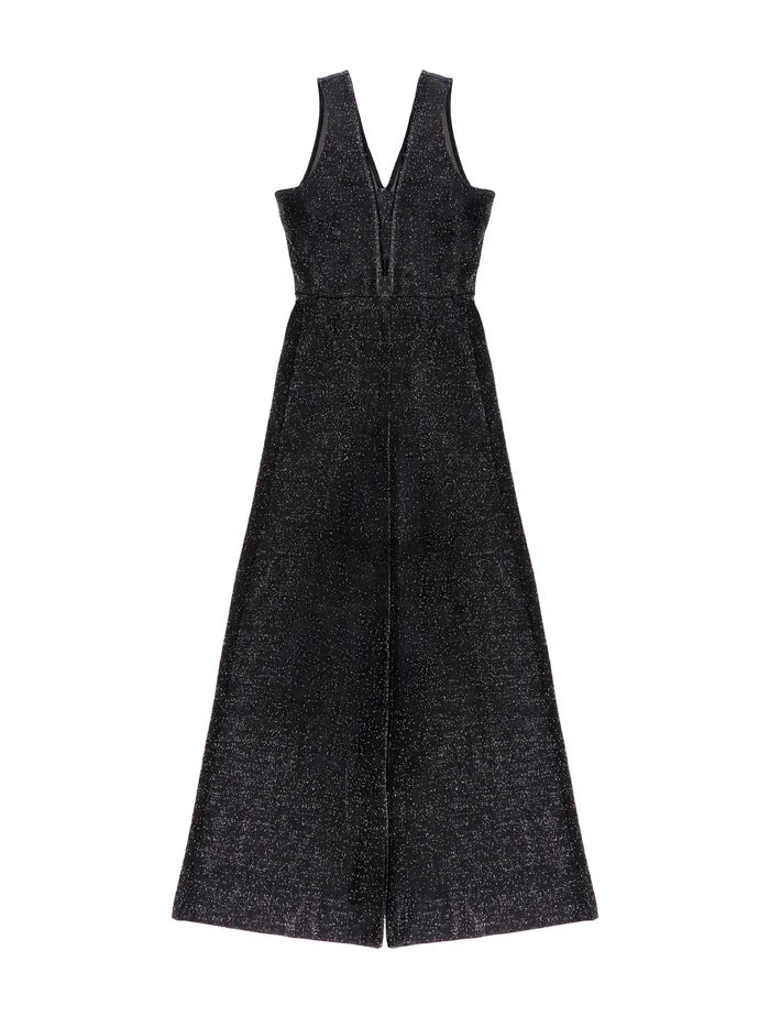 Indy Black Sparkle Ponte Jumpsuit
