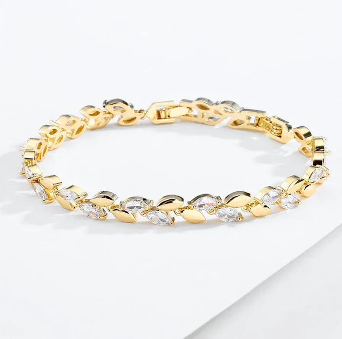 Wedding Jewelry - Cubic Zirconia Bridal Bracelet - Available in Silver, Rose Gold and Yellow Gold