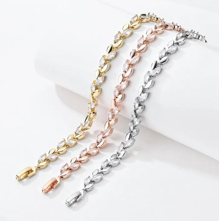 Wedding Jewelry - Cubic Zirconia Bridal Bracelet - Available in Silver, Rose Gold and Yellow Gold