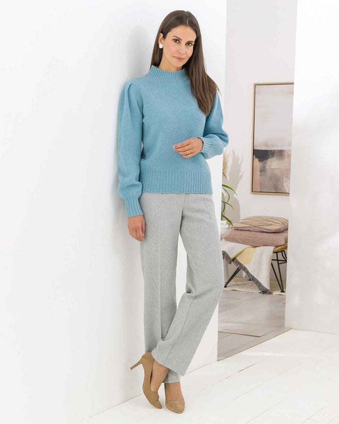 Ladies Flannel Trousers - Pearl - The Classic Boutique