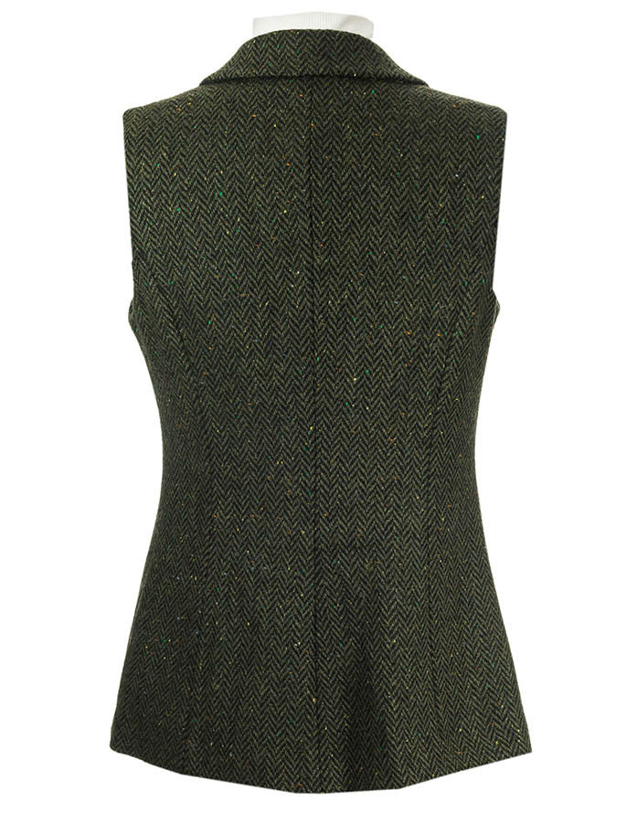 Ladies Irish Green Tweed Gilet #color_green