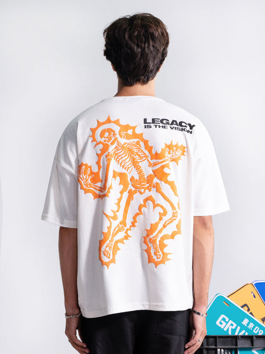 Pearl White Graphic Tee Flat Lay – Legacy Is The Vision – GROOVY Pakistan