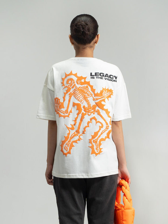Pearl White Tee Couple Lifestyle Shot – Legacy Is The Vision – GROOVY Pakistan