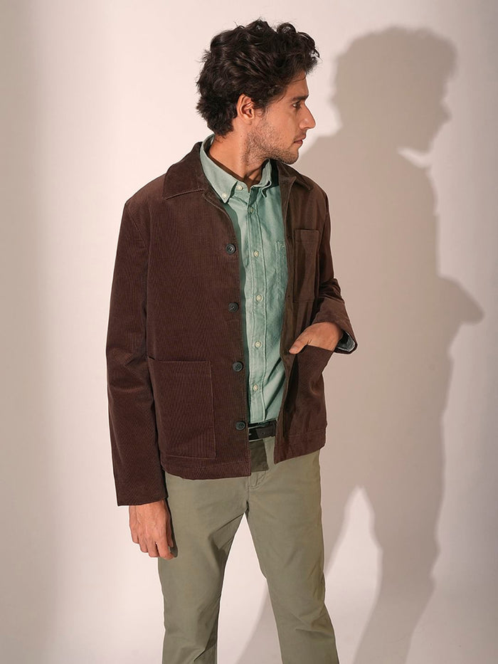 Light Green Striped Cotton Oxford Shirt