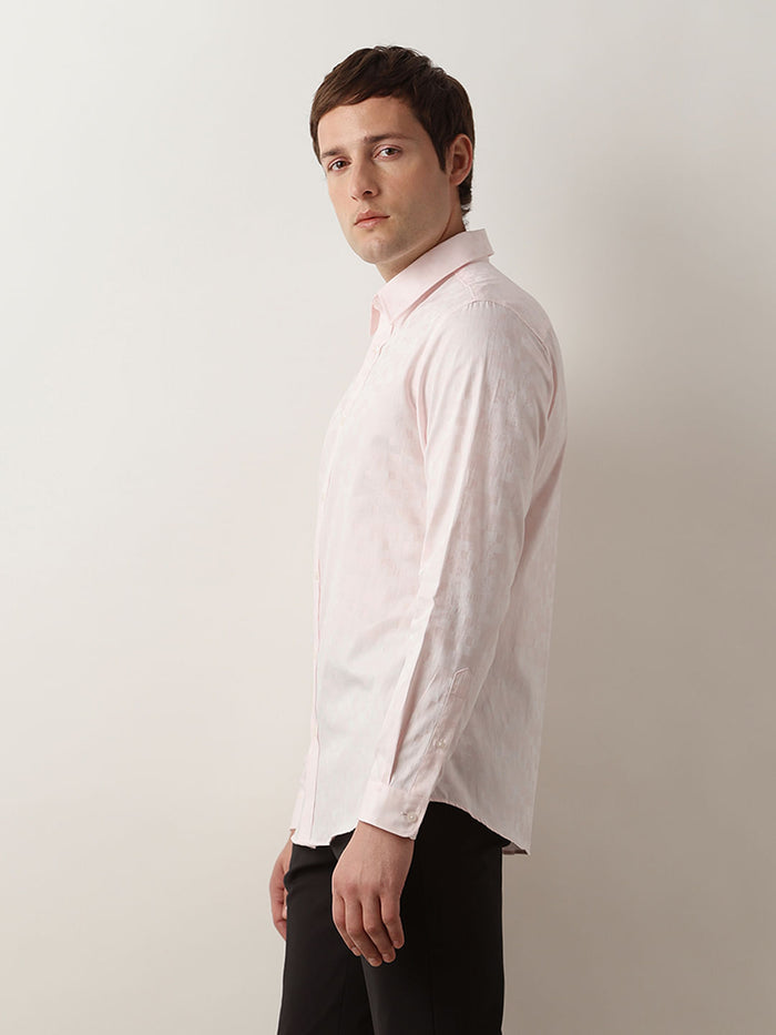 Light Pink Printed Jacquard Shirt