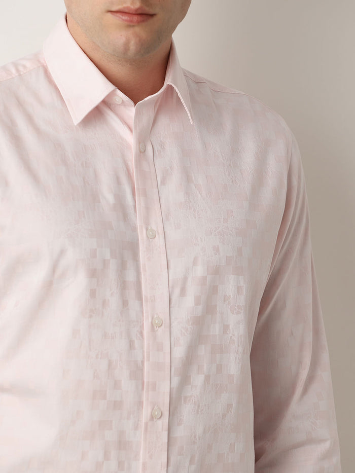 Light Pink Printed Jacquard Shirt
