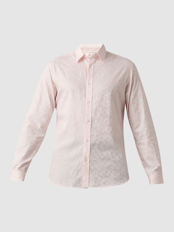 Light Pink Printed Jacquard Shirt