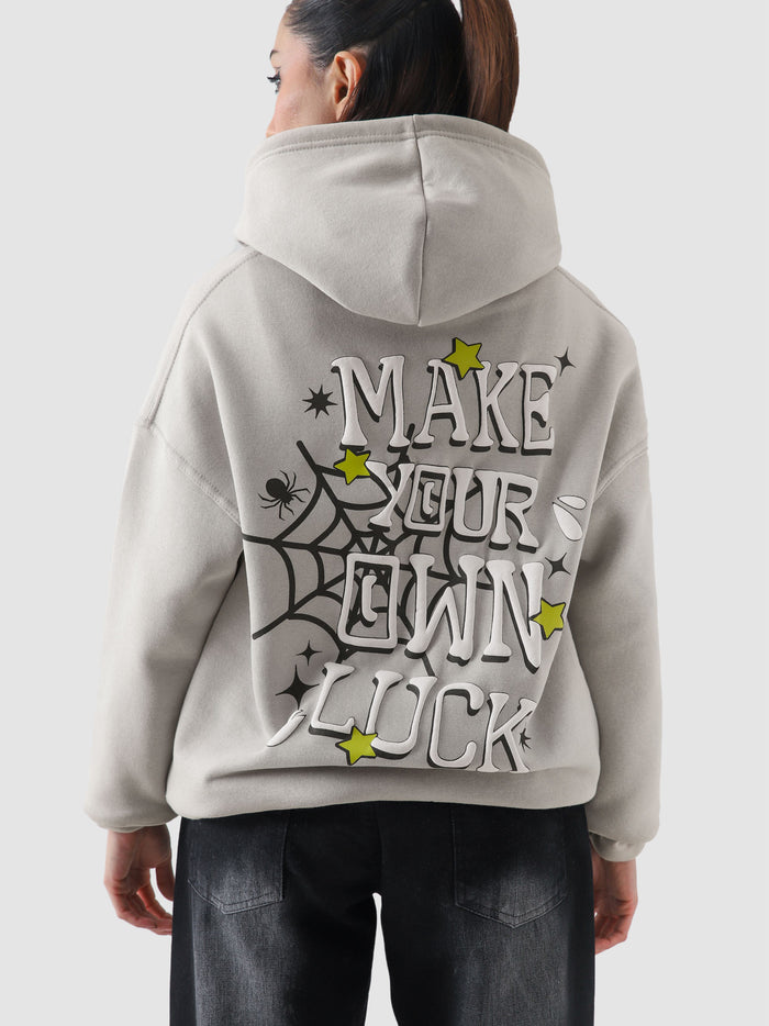 Make Your Own Luck oversized hoodie couple lifestyle shot streetwear Pakistan – GROOVY