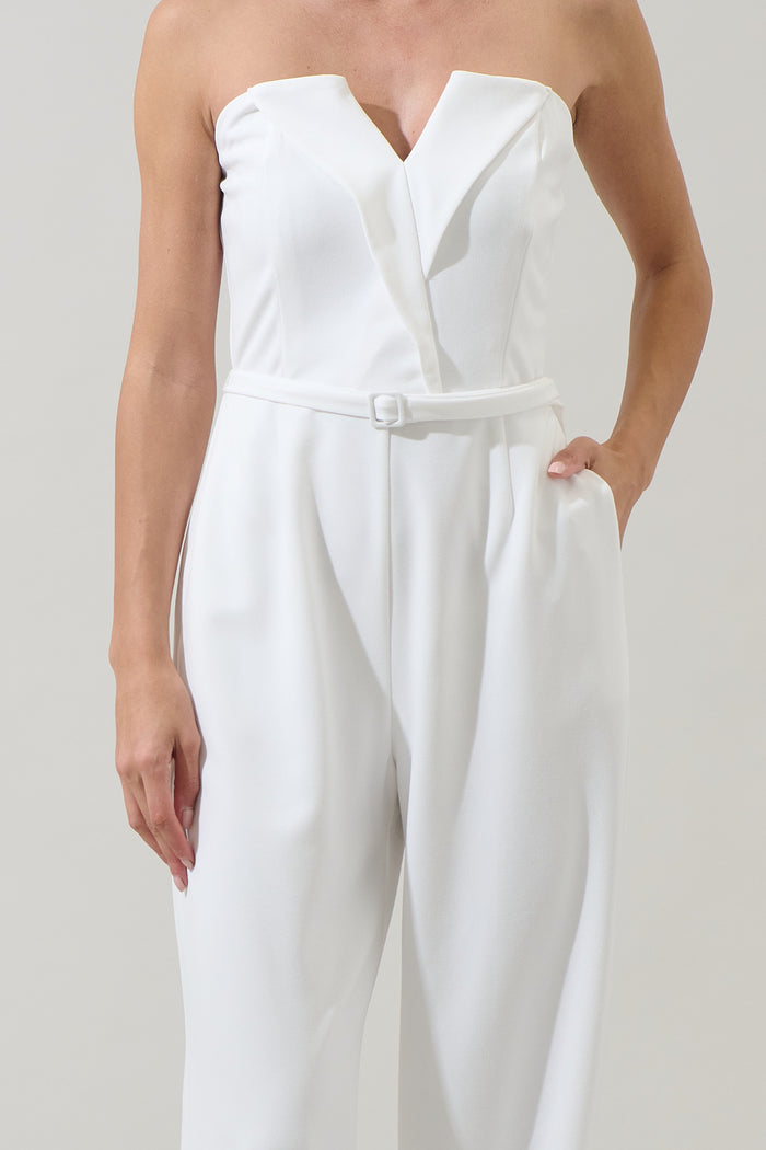 Marietta Strapless Pleated Jumpsuit