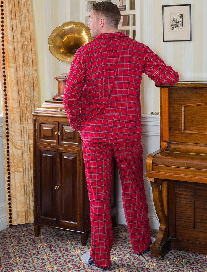Men's Irish Flannel Pyjamas #color_red-tartan