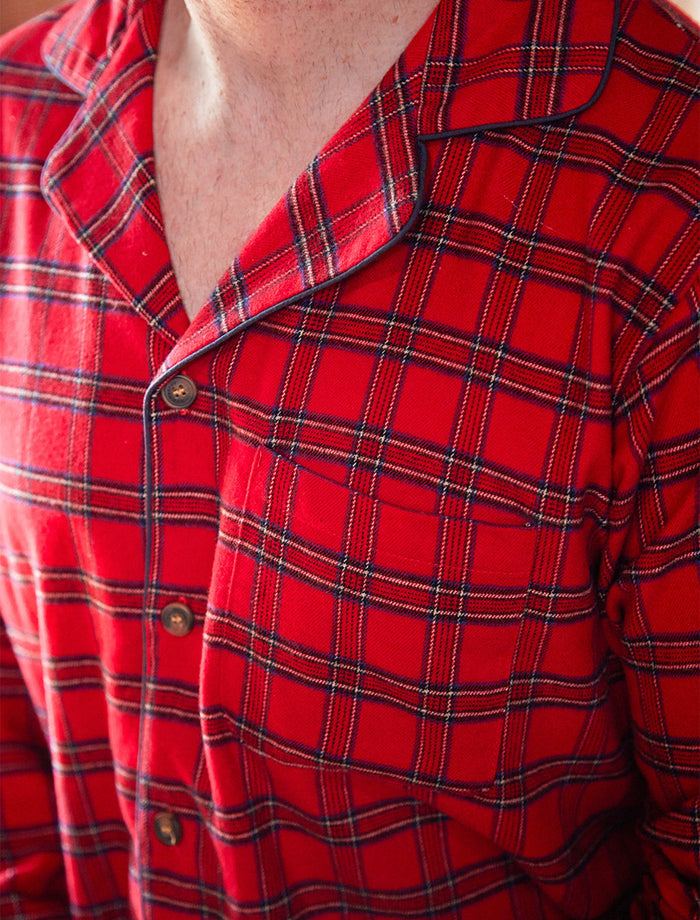Men's Irish Flannel Pyjamas #color_red-tartan