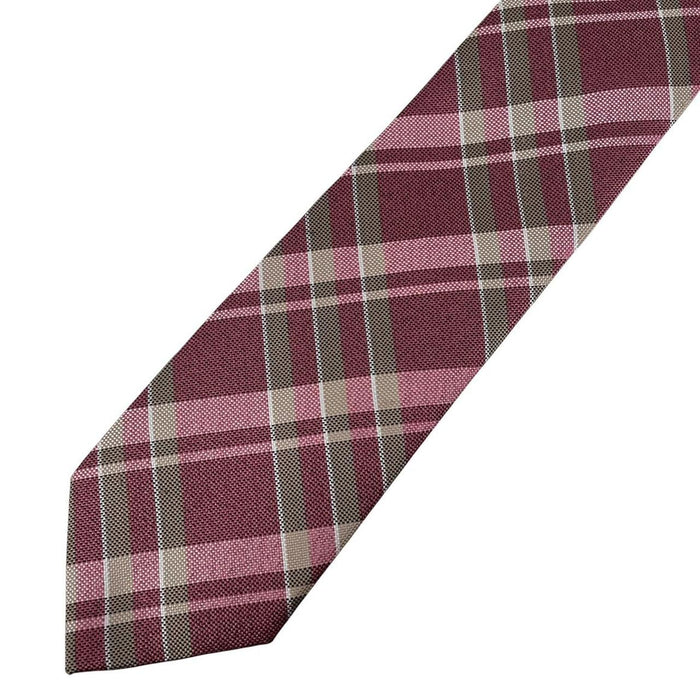 Michael Kors Pink Check Pattern Polyester Tie