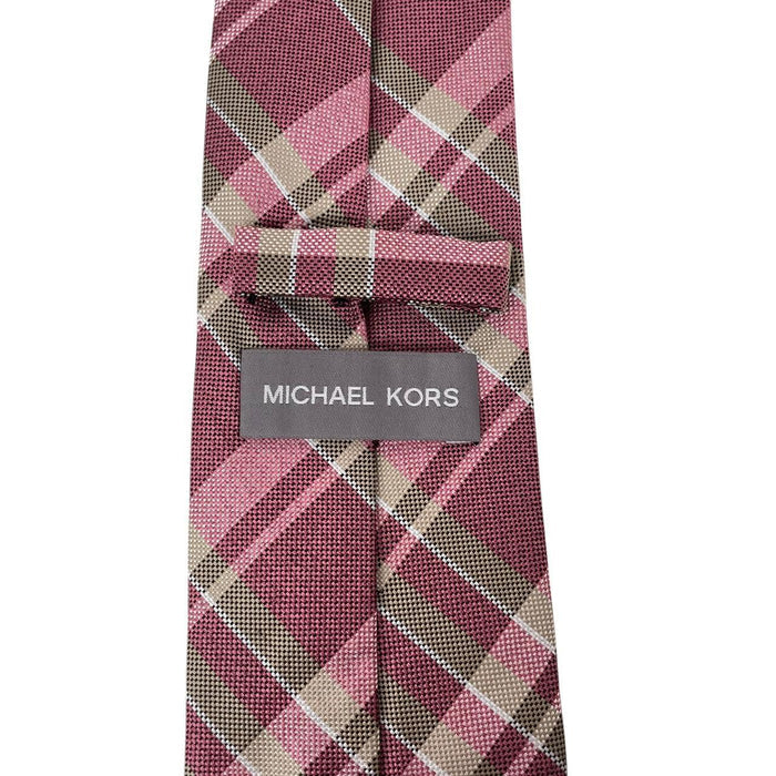 Michael Kors Pink Check Pattern Polyester Tie