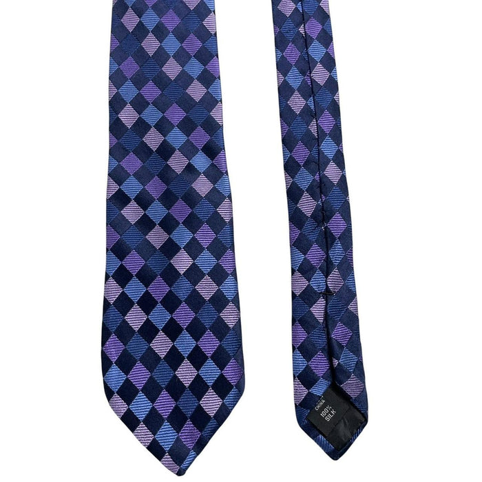 Michael Kors Multicoloured Check Pattern Silk Tie