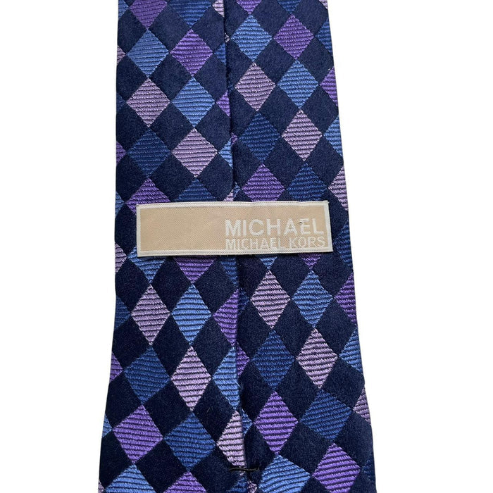 Michael Kors Multicoloured Check Pattern Silk Tie