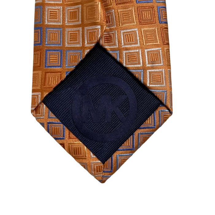 Michael Kors Orange Geometric Pattern Silk Tie