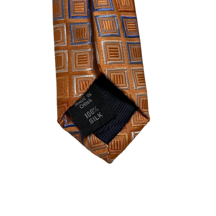 Michael Kors Orange Geometric Pattern Silk Tie