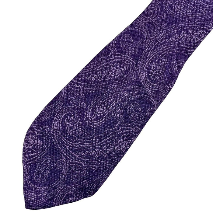 Michael Kors Purple Paisley Pattern Silk/Wool Tie