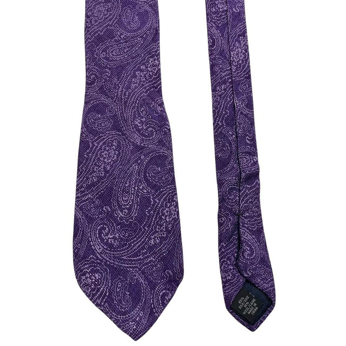 Michael Kors Purple Paisley Pattern Silk/Wool Tie