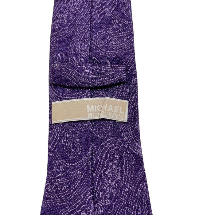 Michael Kors Purple Paisley Pattern Silk/Wool Tie