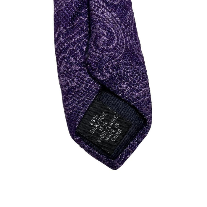 Michael Kors Purple Paisley Pattern Silk/Wool Tie