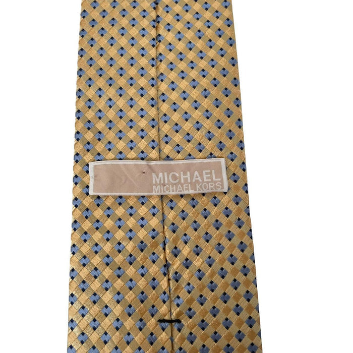 Michael Kors Yellow and Blue Silk Tie