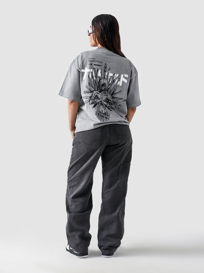 Naruto Pain slate grey washed tee male model full body front view anime Pakistan – GROOVY