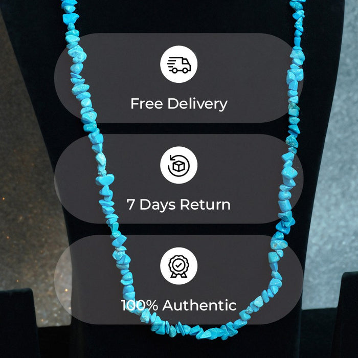 Natural Firoza Chips Mala- Calming, Protection & Communication