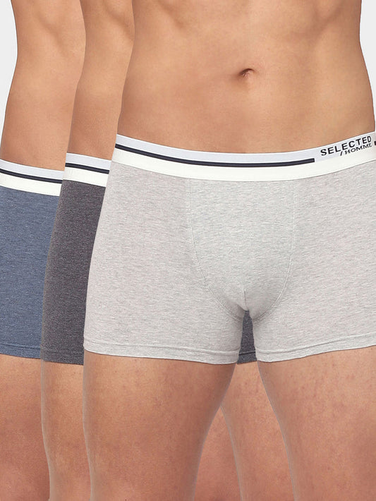 Pack of 3 Trunks - Grey, Dark Grey, Blue