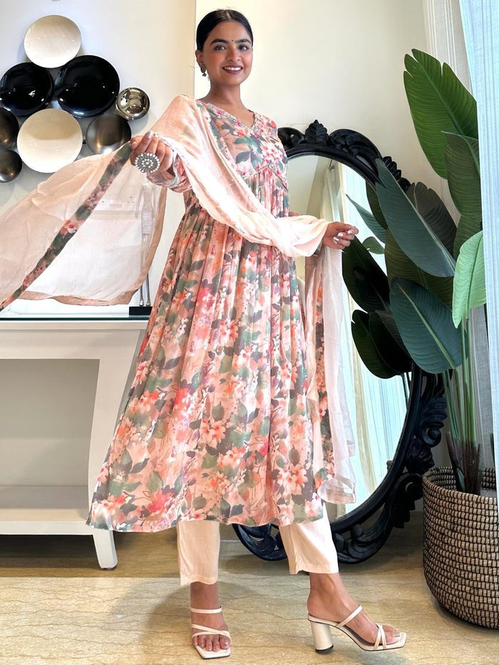 Pastel Peach Floral Beauty Alia Set
