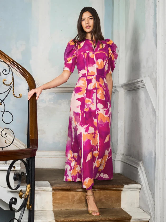 Petite Niamh Pink Binding Detail Occasion Dress