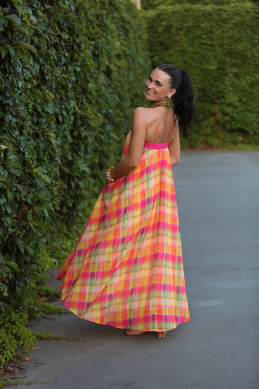 Prism Plaid Maxi Dress
