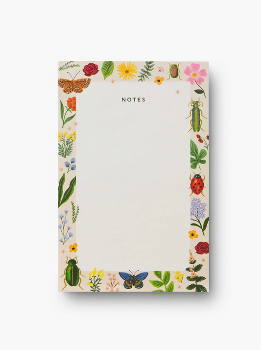 rifle paper bugs and plants notepad