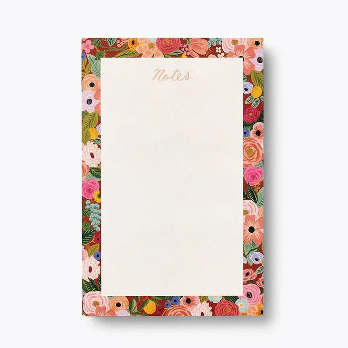 rifle paper flower border notepad